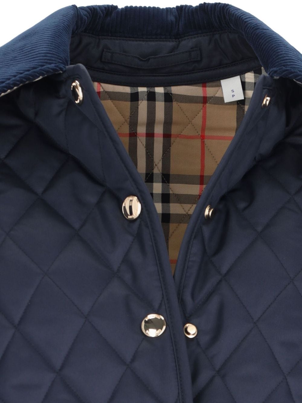 Shop Burberry Diamond-quilting Jacket In Blau