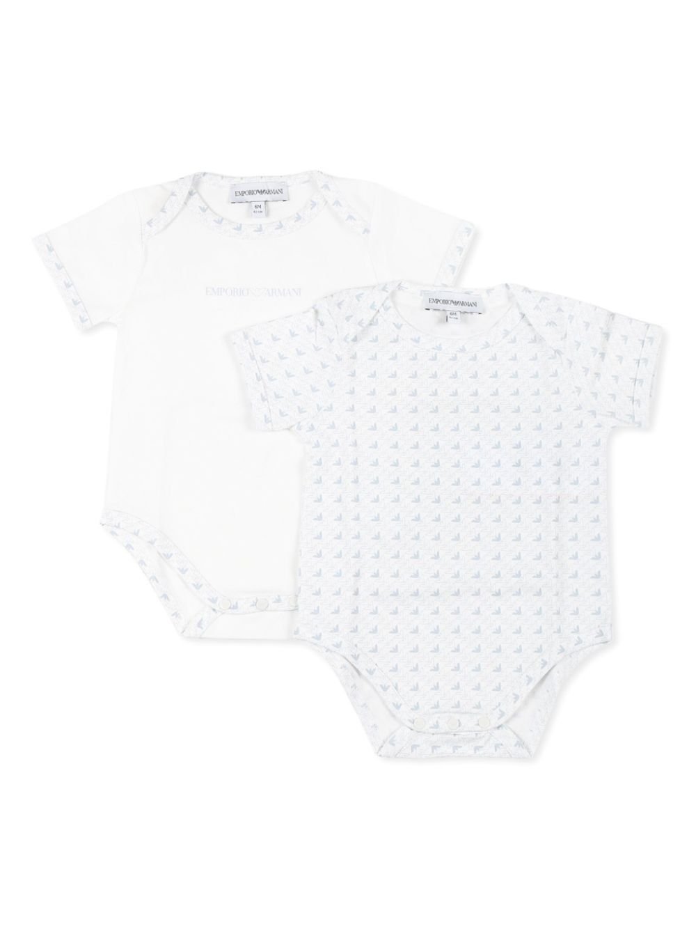 Emporio Armani Kids logo-print bodies (set of two) - White