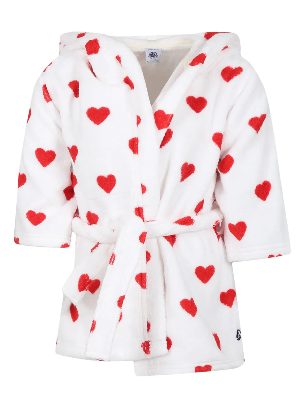Petit Bateau ハートプリント イブニングワンピース - ホワイト Petit Bateau ハートプリント イブニングワンピース - ホワイト