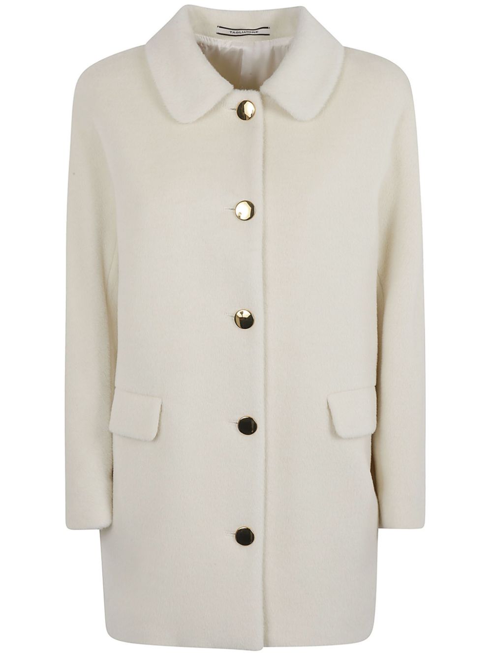 Shop Tagliatore Button-up Coat In White