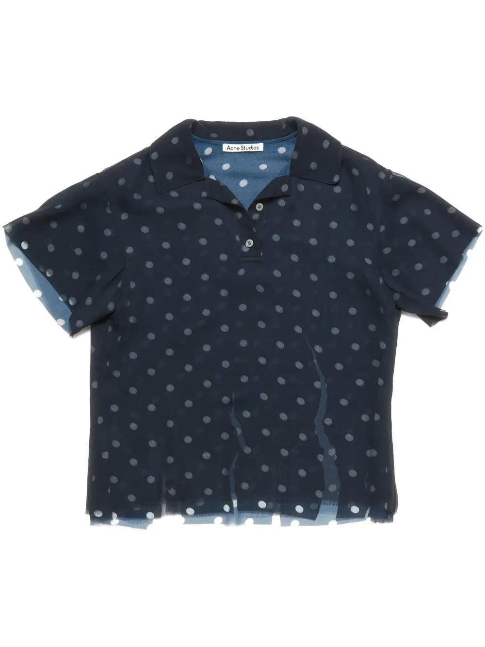 Acne Studios polka dot-print polo shirt - Blue