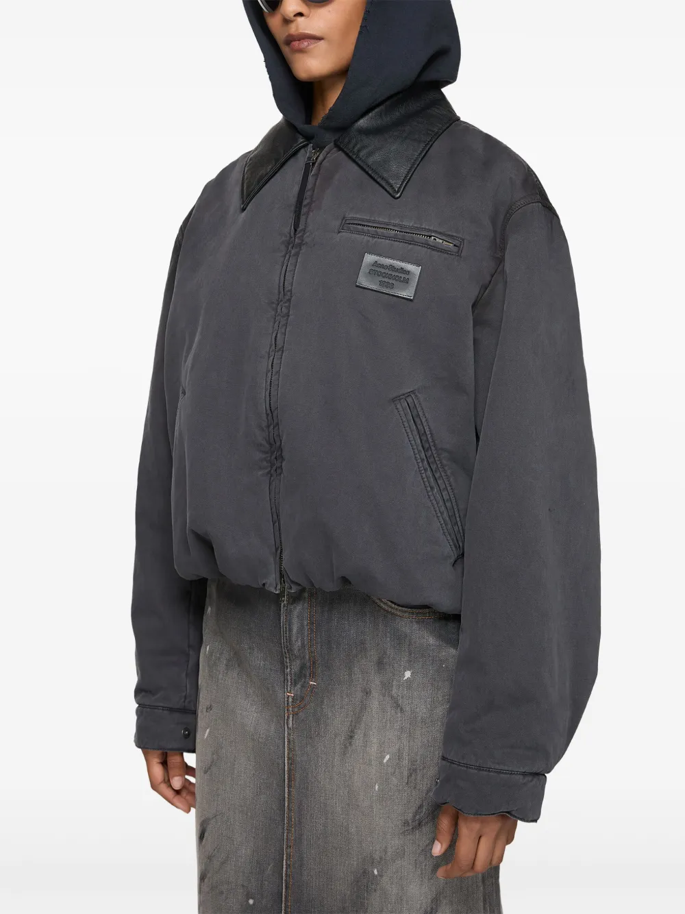 Acne Studios Jack met afneembare kraag Grijs