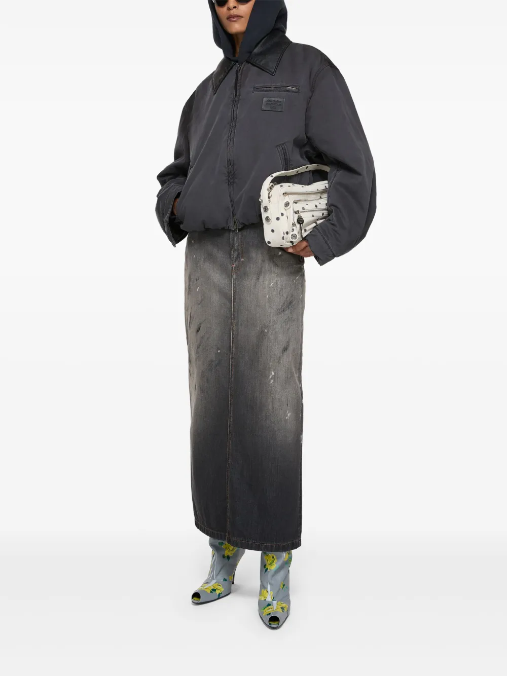 Acne Studios Jack met afneembare kraag Grijs