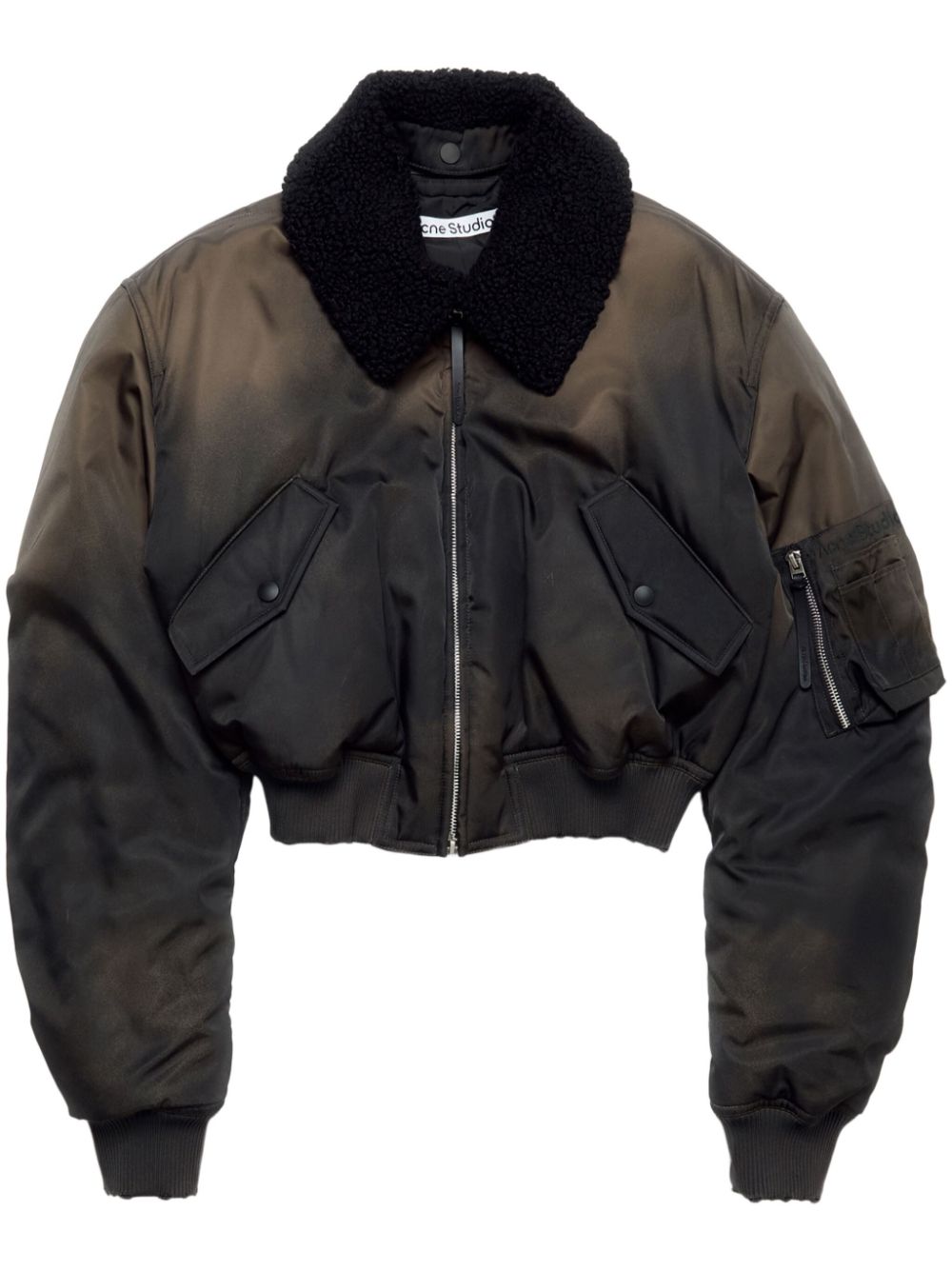 Acne Studios detachable-collar bomber jacket - Brown