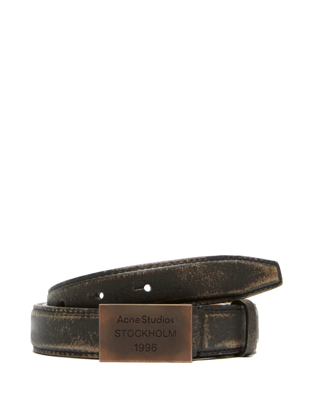 Acne Studios Riem met gegraveerd logo Bruin