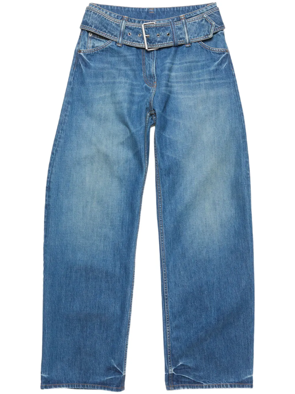 belted straight jeans