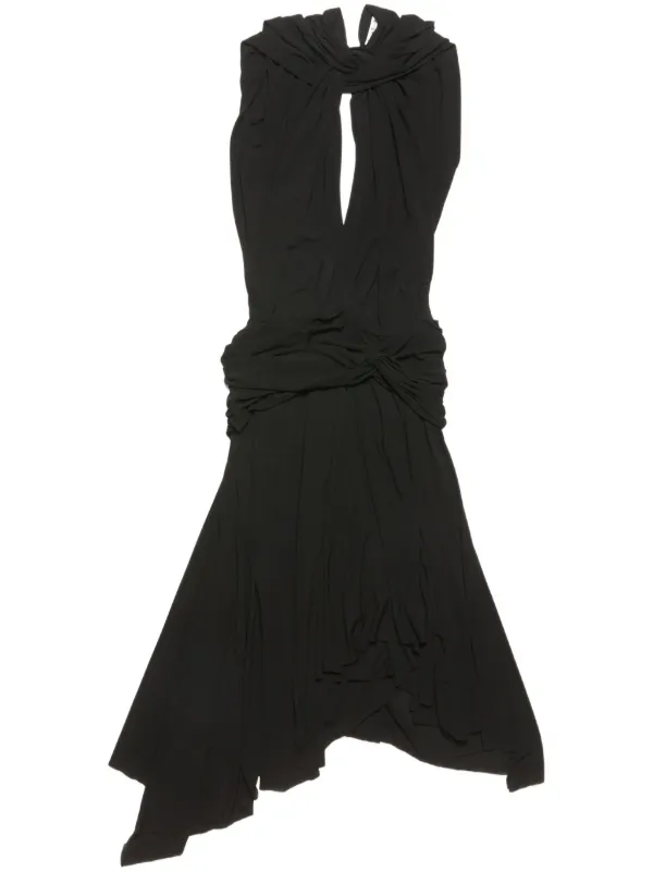 Acne Studios Knot-detail Midi Dress in Black