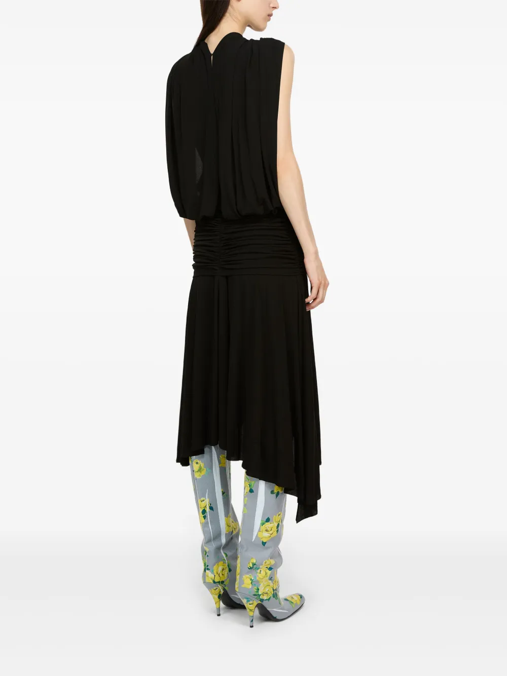 Acne Studios Midi-jurk met geknoopt detail Zwart
