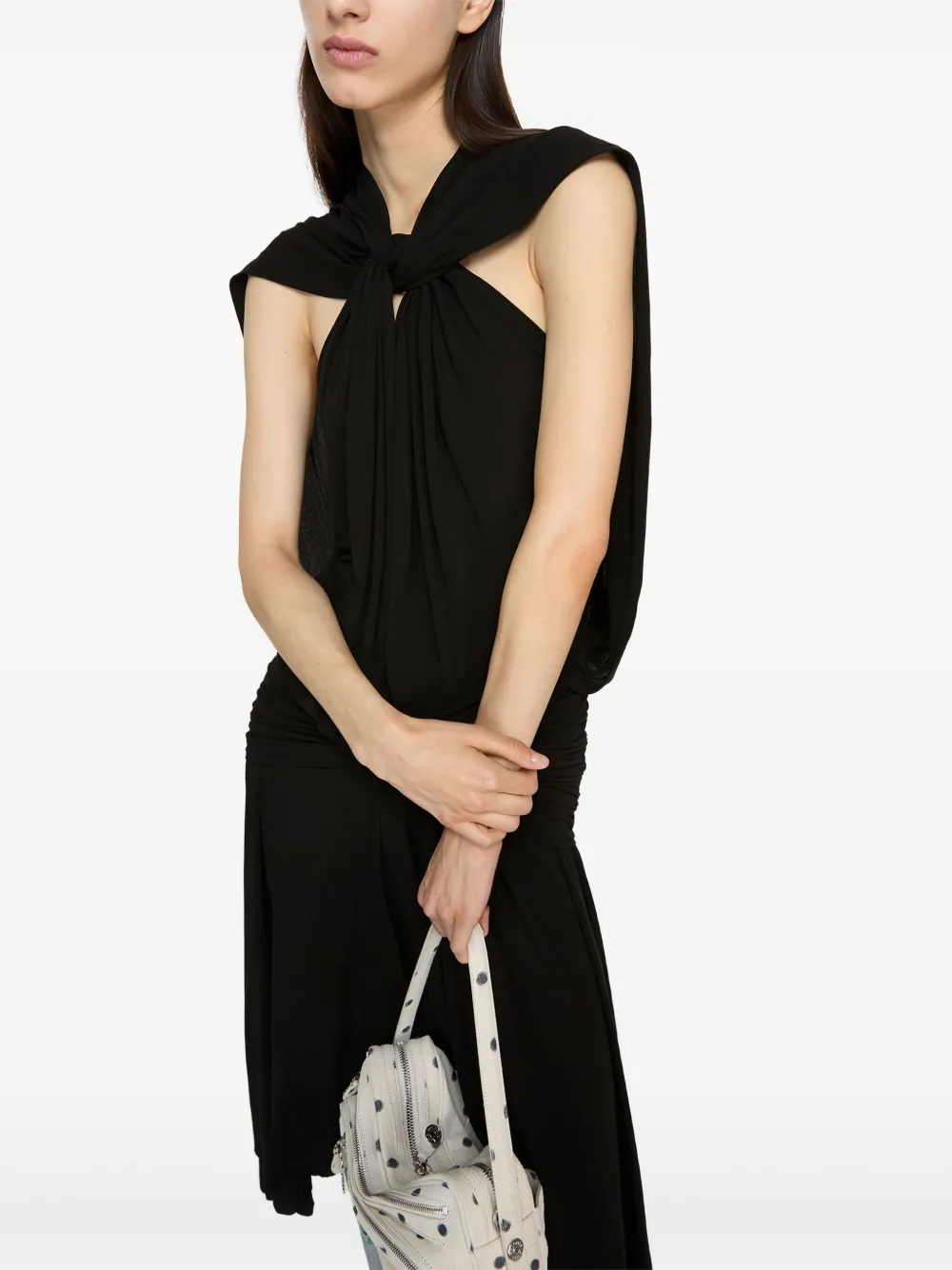 Acne Studios Midi-jurk met geknoopt detail Zwart