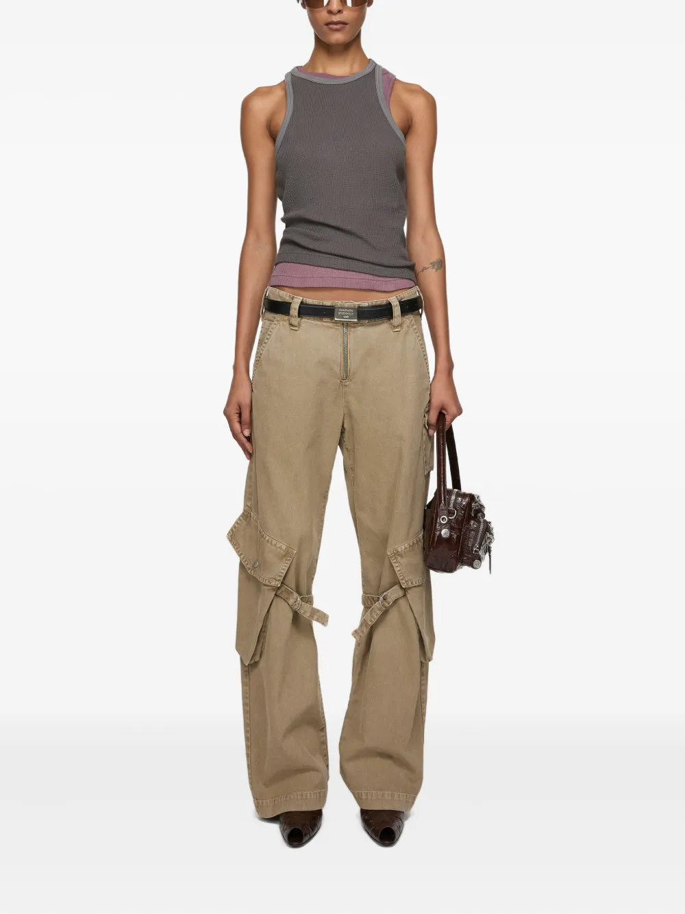 Acne Studios strap-detail cargo trousers - Beige