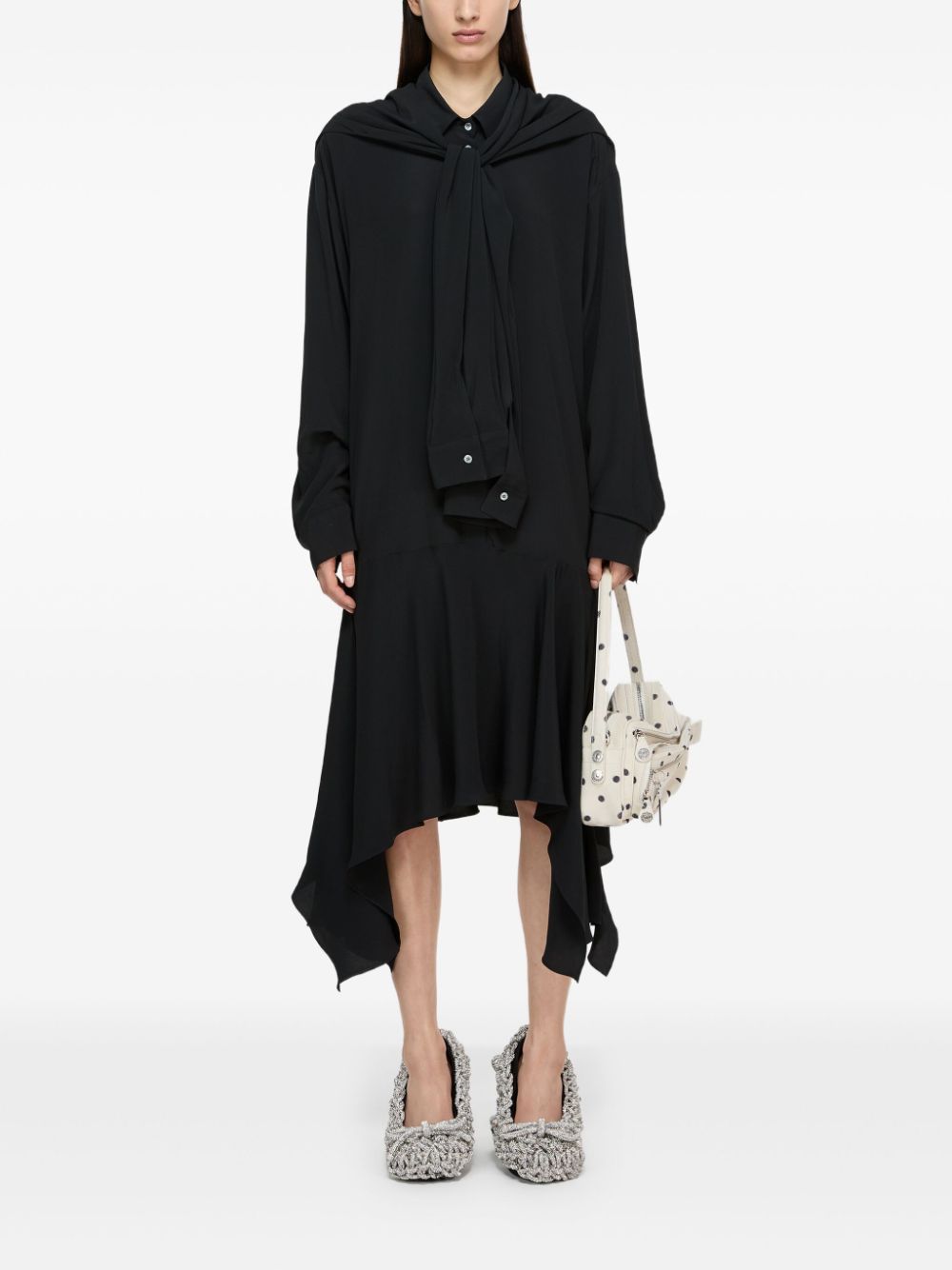 Acne Studios Button-up midi-jurk - Zwart