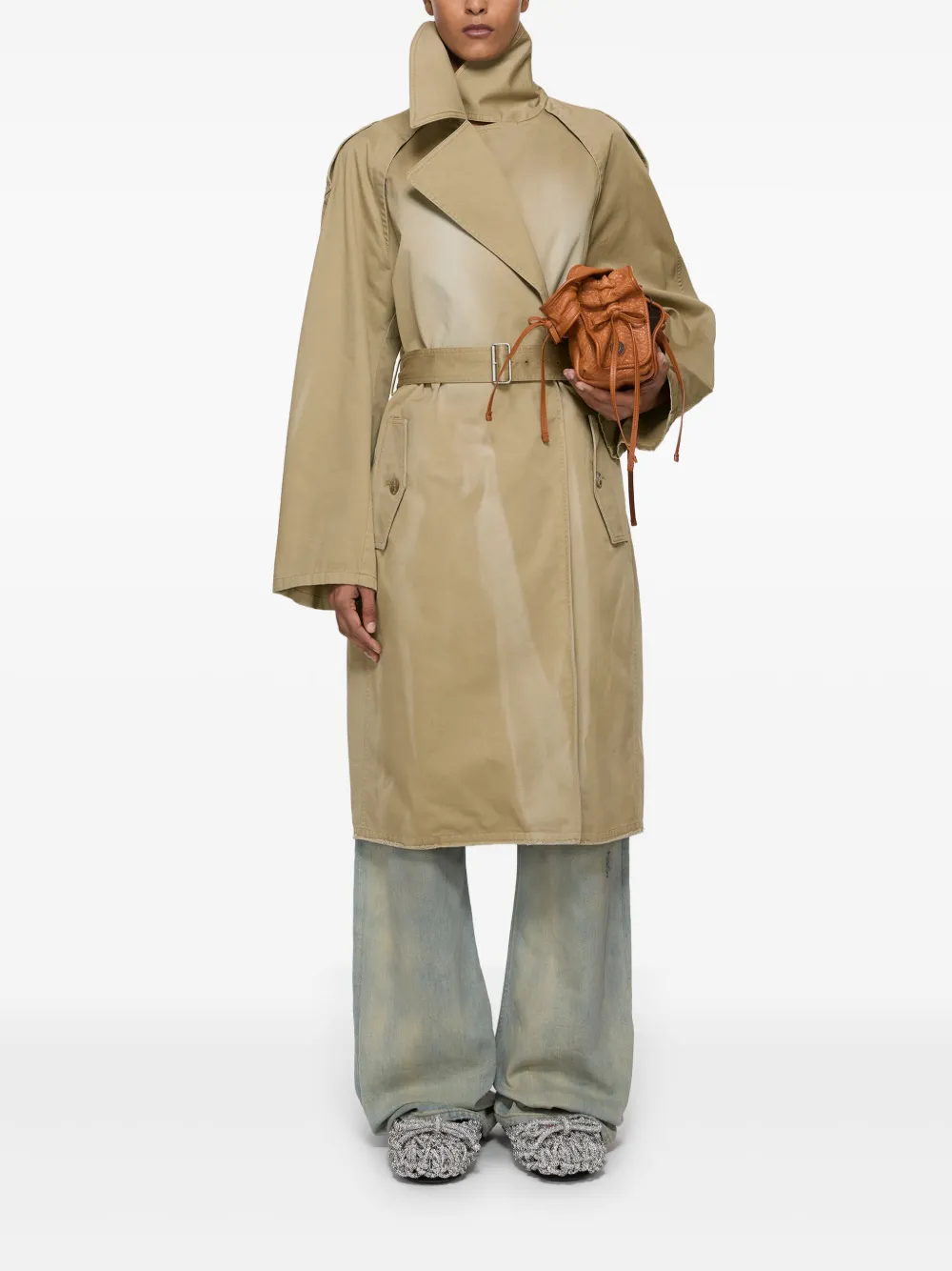 Acne Studios Trenchcoat met ceintuur Beige