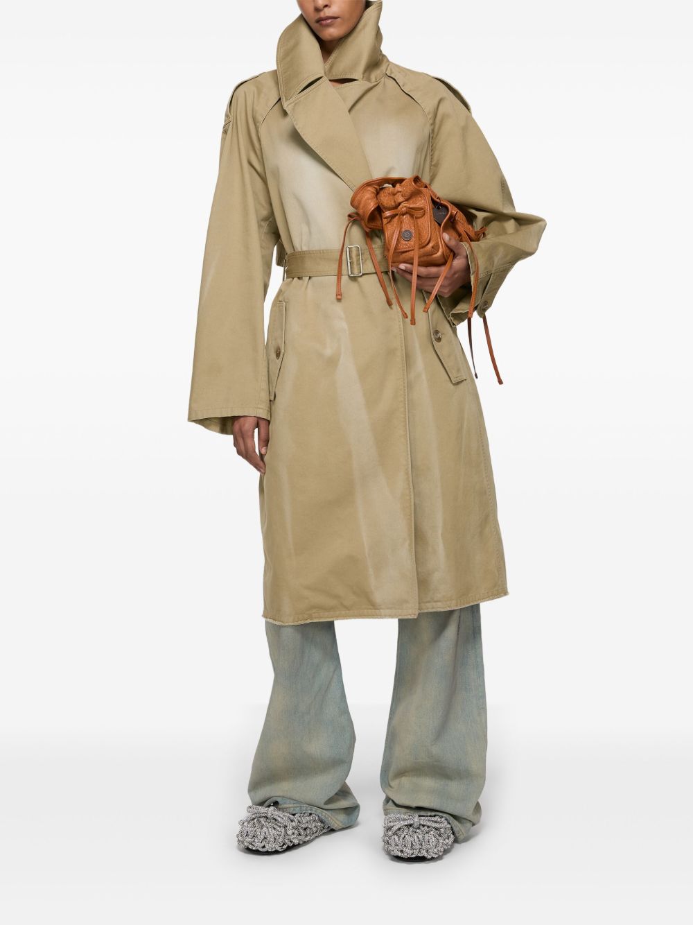 Acne Studios Trenchcoat met ceintuur Beige