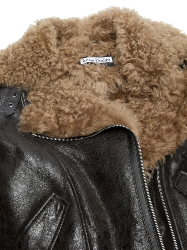Acne Studios シアリング レザージャケット | ブラック
