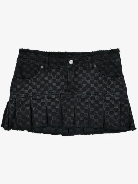 MISBHV jupe plissée à motif monogrammé