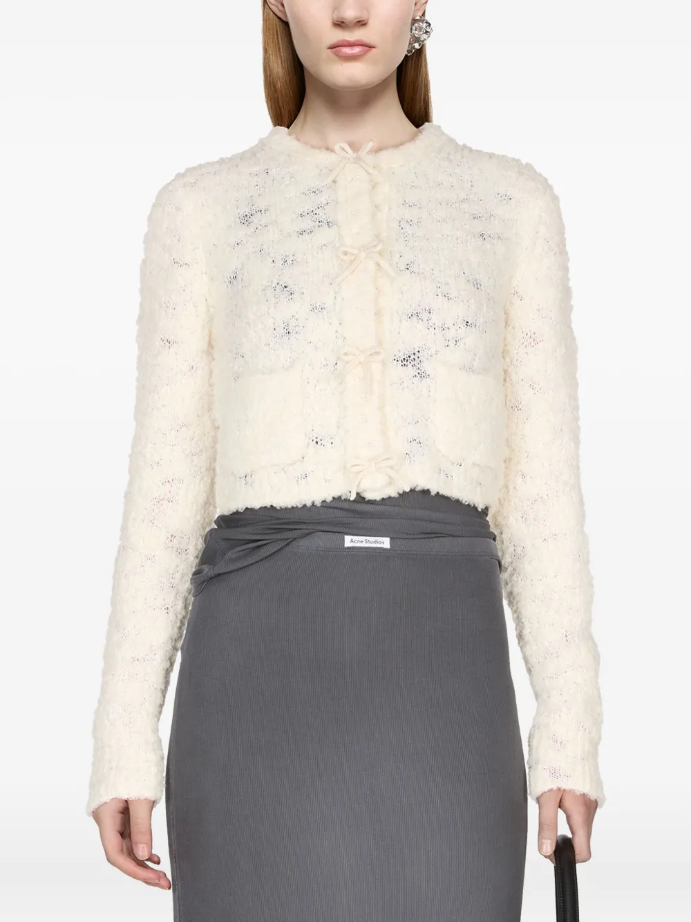 Acne Studios Vest verfraaid met strik Beige