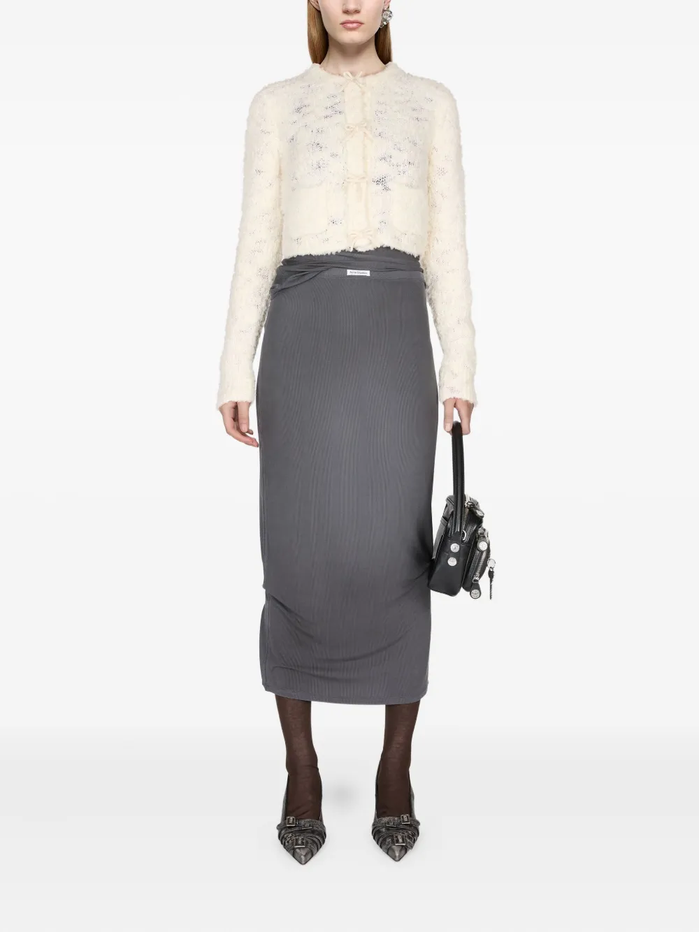 Acne Studios Vest verfraaid met strik Beige