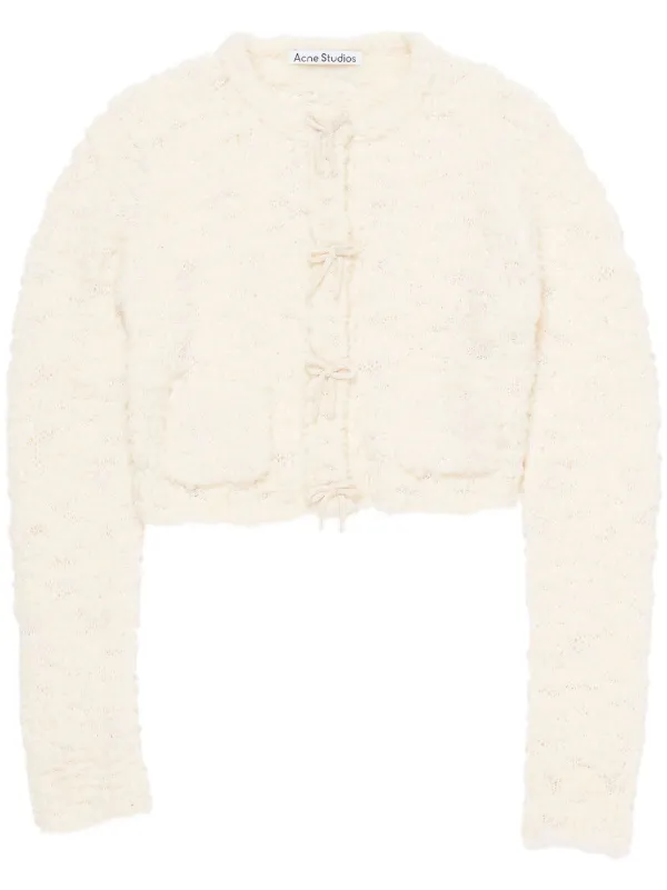 Acne Studios Bow-embellished Cardigan in Neutrals
