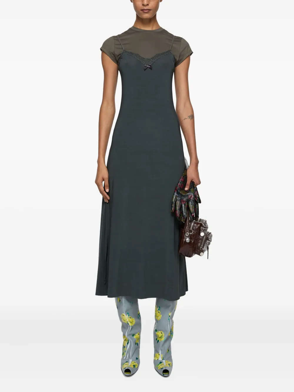 Acne Studios Gelaagde jurk Groen