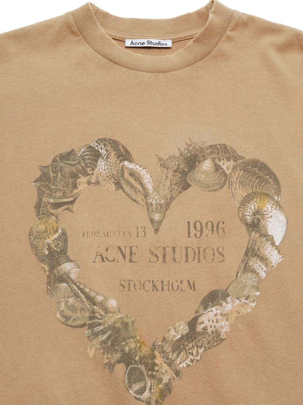 Acne Studios Gelaagd T-shirt met print Beige