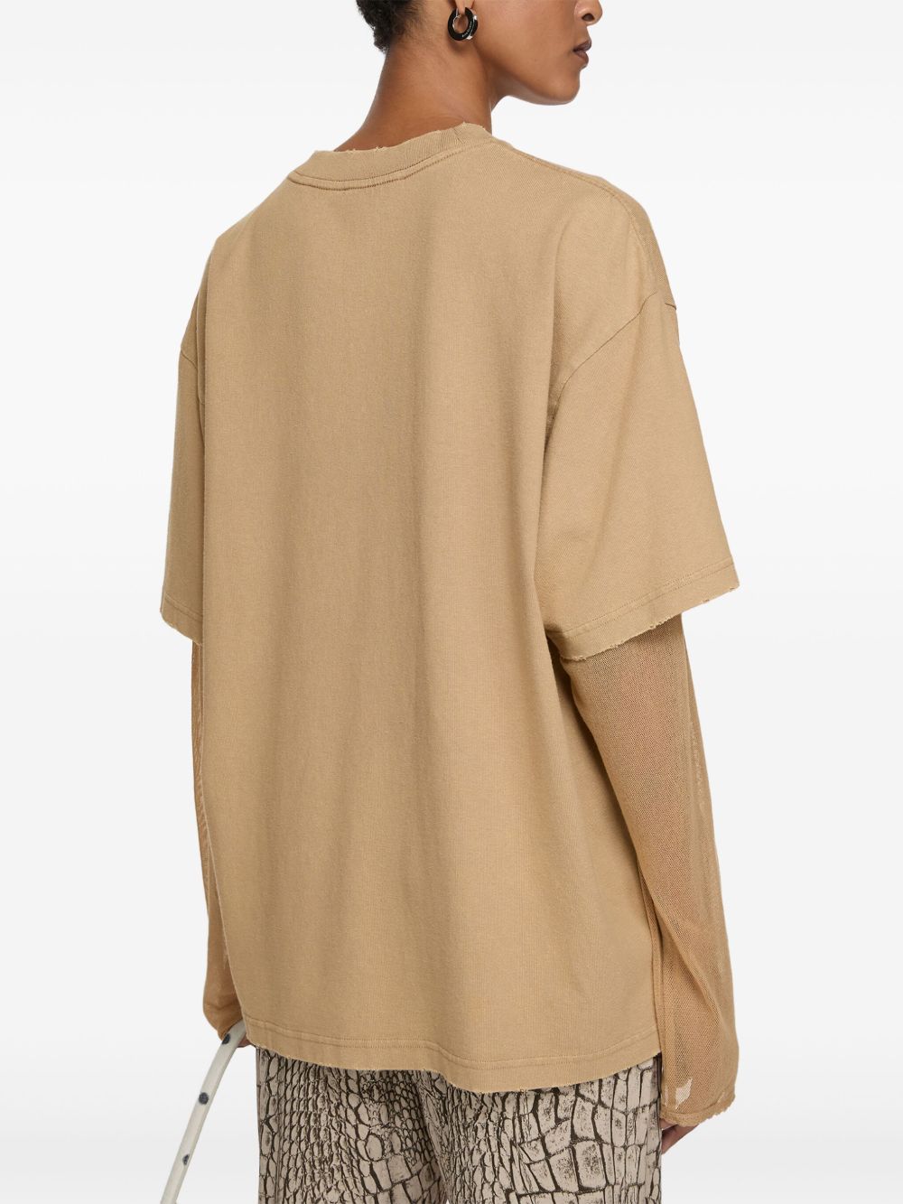 Acne Studios Gelaagd T-shirt met print Beige