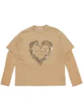 Acne Studios layered print T-shirt - Neutrals