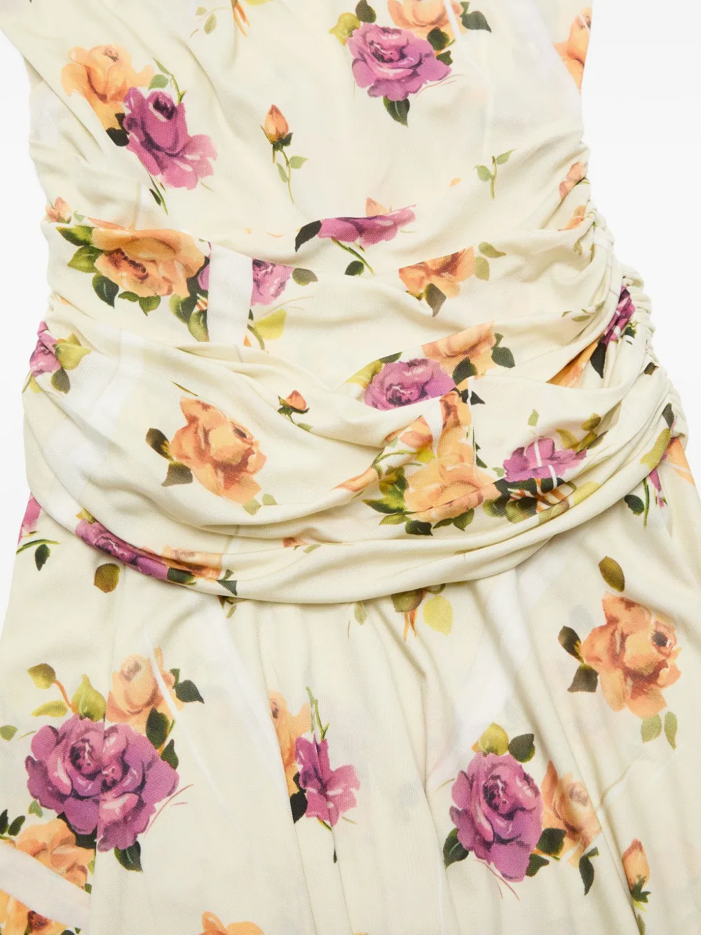 Acne Studios Draped Bodice Dress With Asymmetrical Hemline In Multi