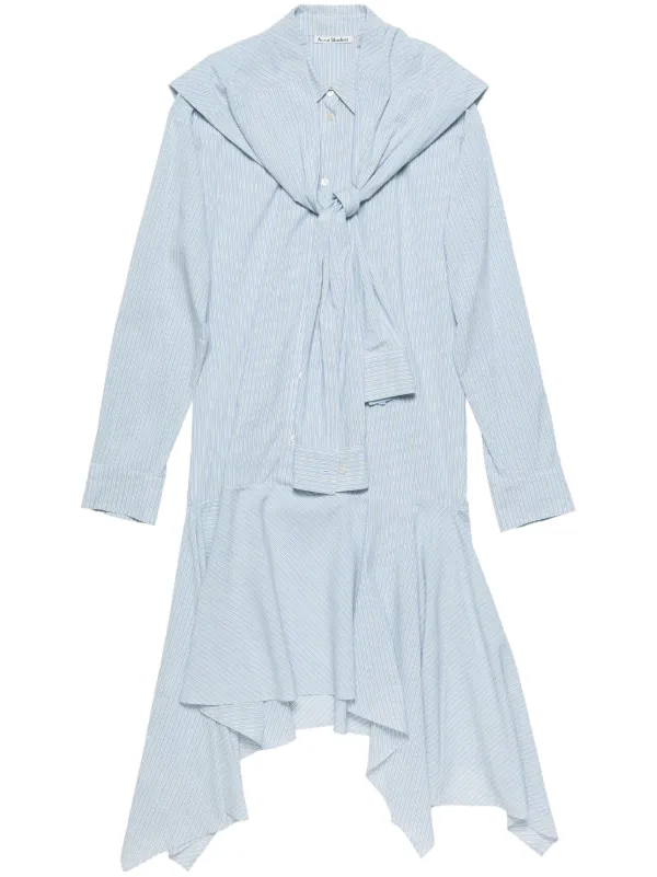 Acne Studios Striped Midi Dress | Blue | FARFETCH
