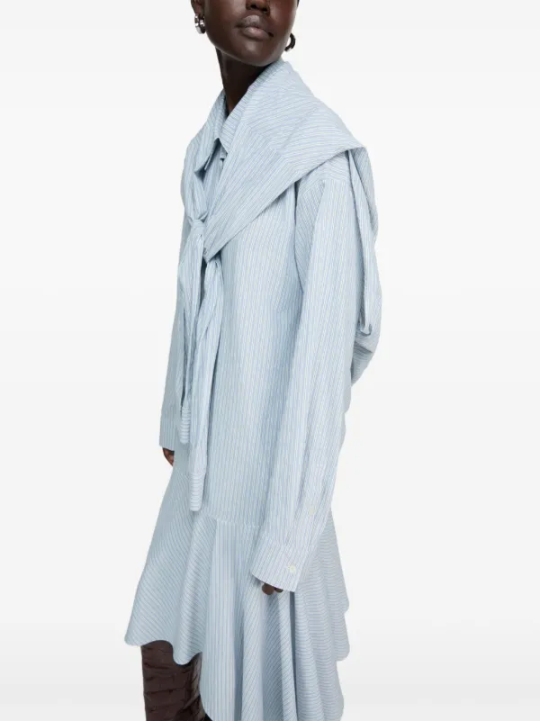 Acne Studios Striped Midi Dress | Blue | FARFETCH