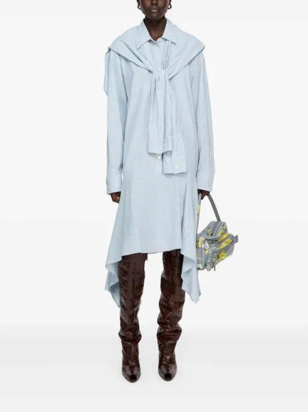 Acne Studios Striped Midi Dress | Blue | FARFETCH
