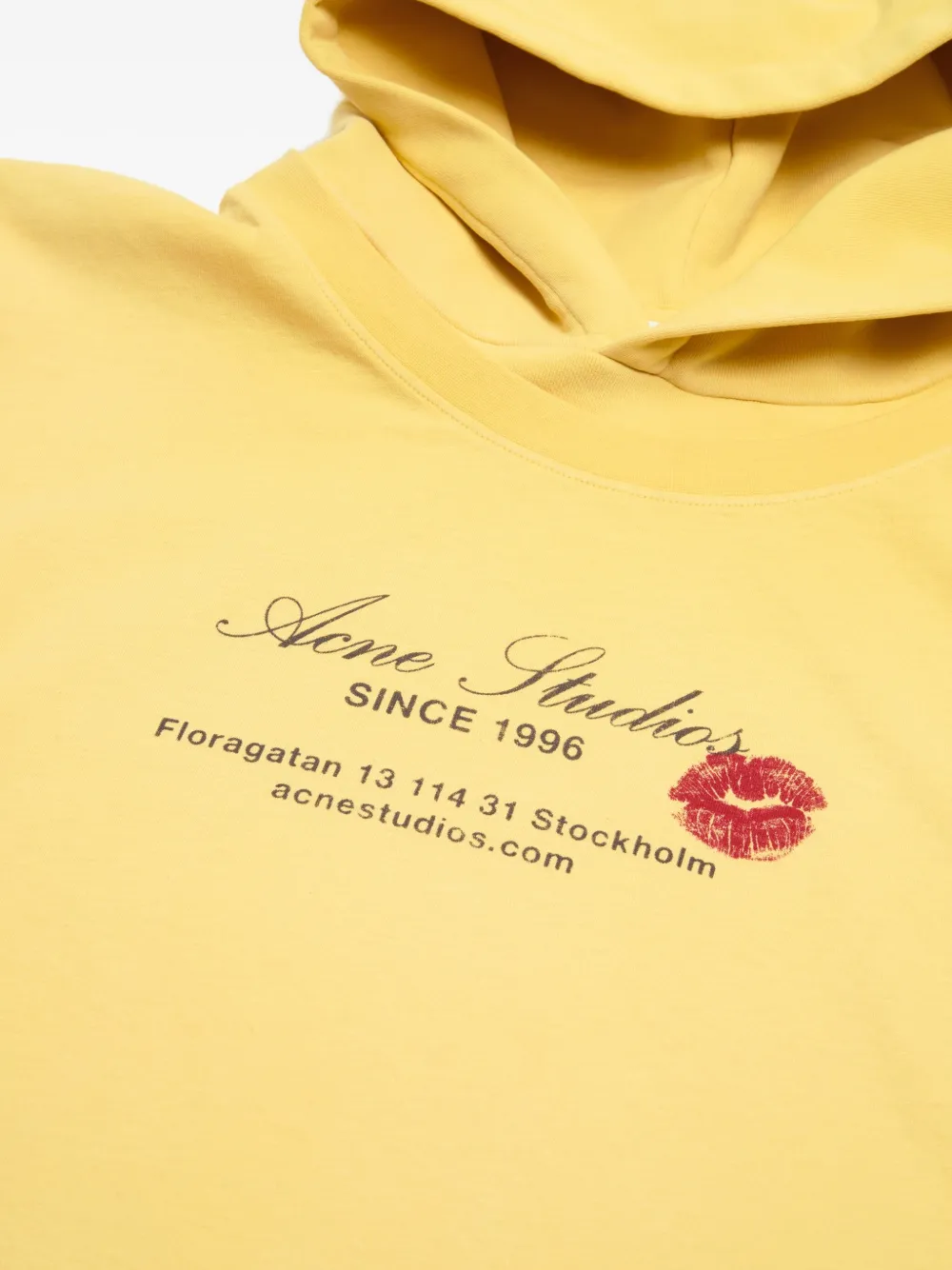 Acne Studios Logo Print Hoodie In Yellow