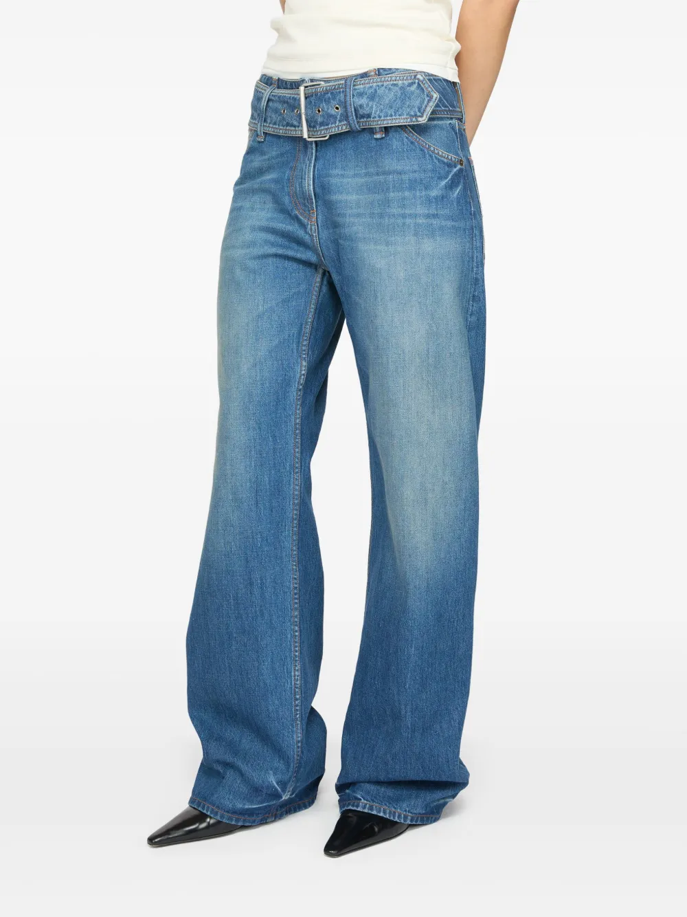 Acne Studios Jeans met ceintuur Blauw