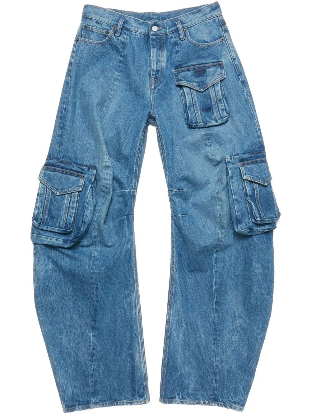 Acne Studios Jeans met gesmockt detail Blauw