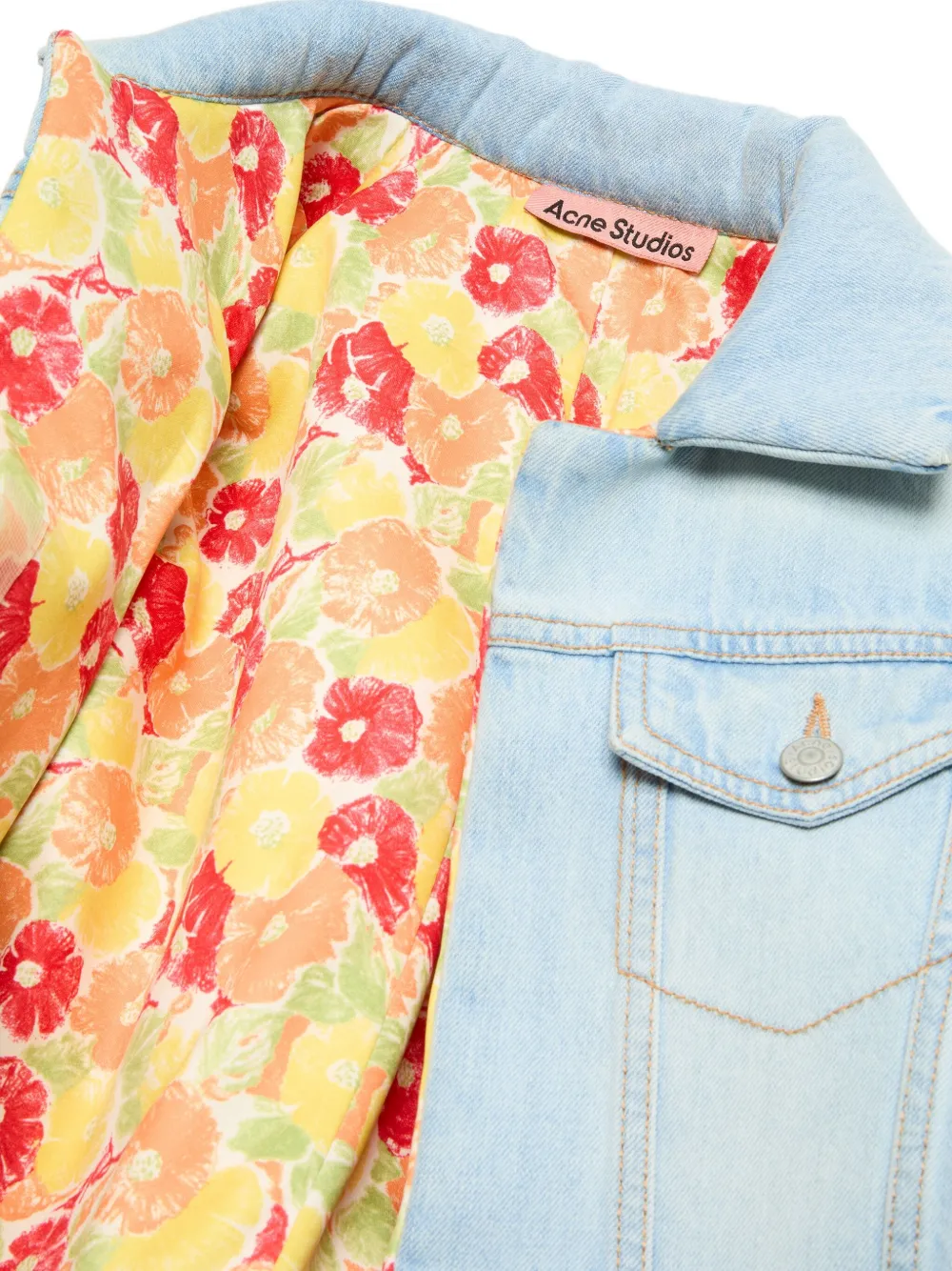 floral-lining denim jacket