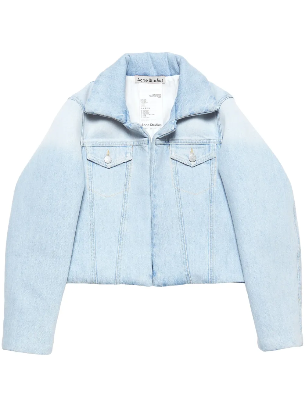 Acne Studios Denim jack met bloemenvoering Blauw