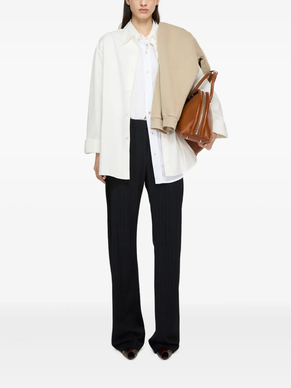 Acne Studios Broek met krijtstreep Blauw