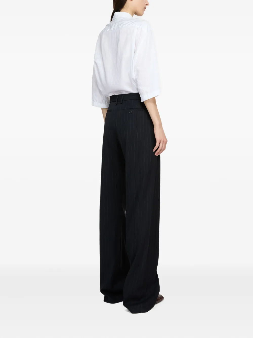Acne Studios Broek met krijtstreep Blauw