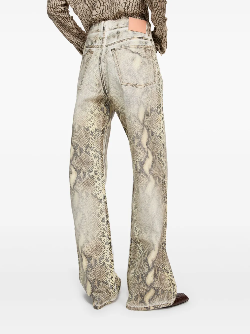 Acne Studios Jeans met print Bruin