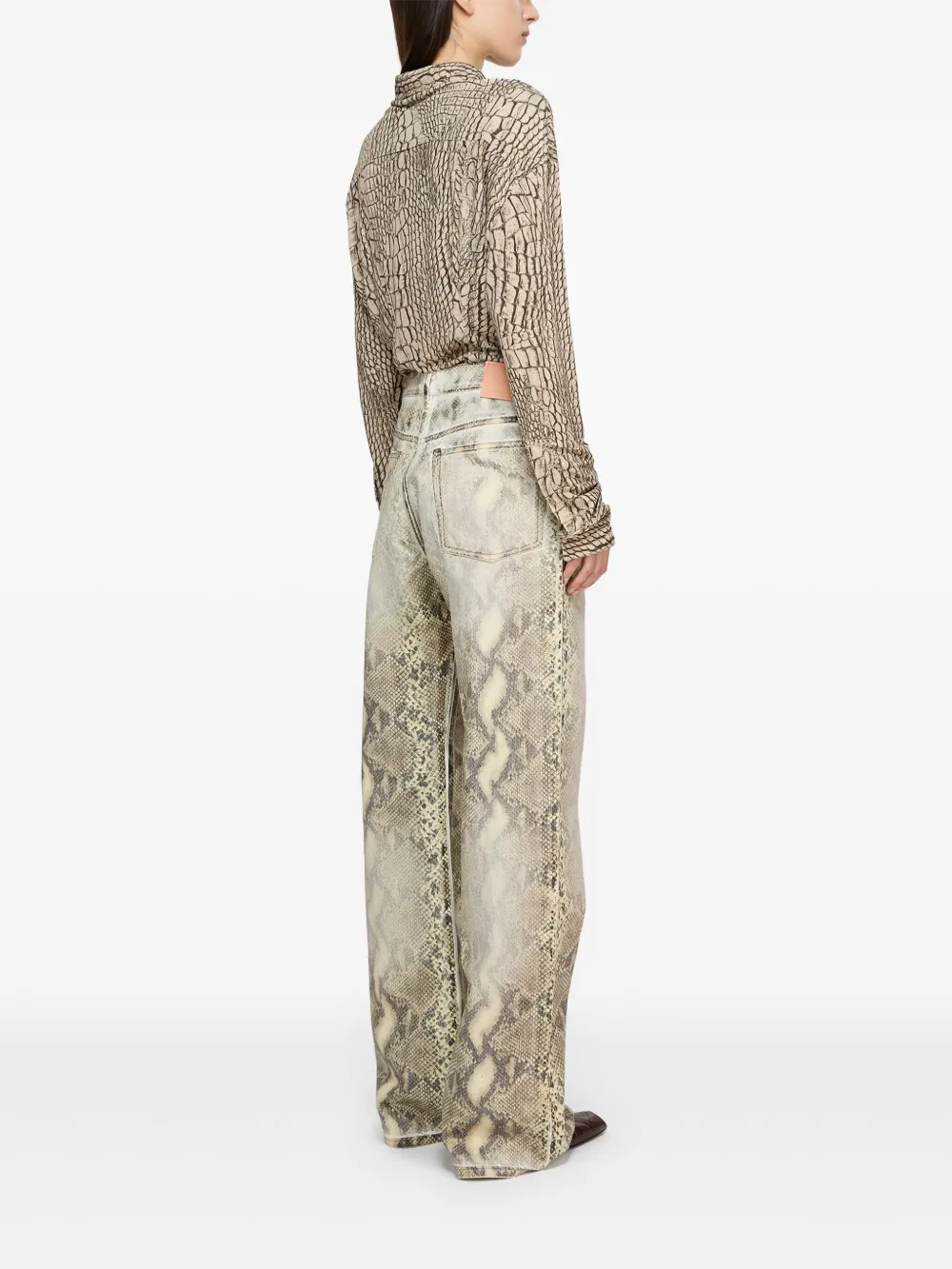 Acne Studios Jeans met print Bruin