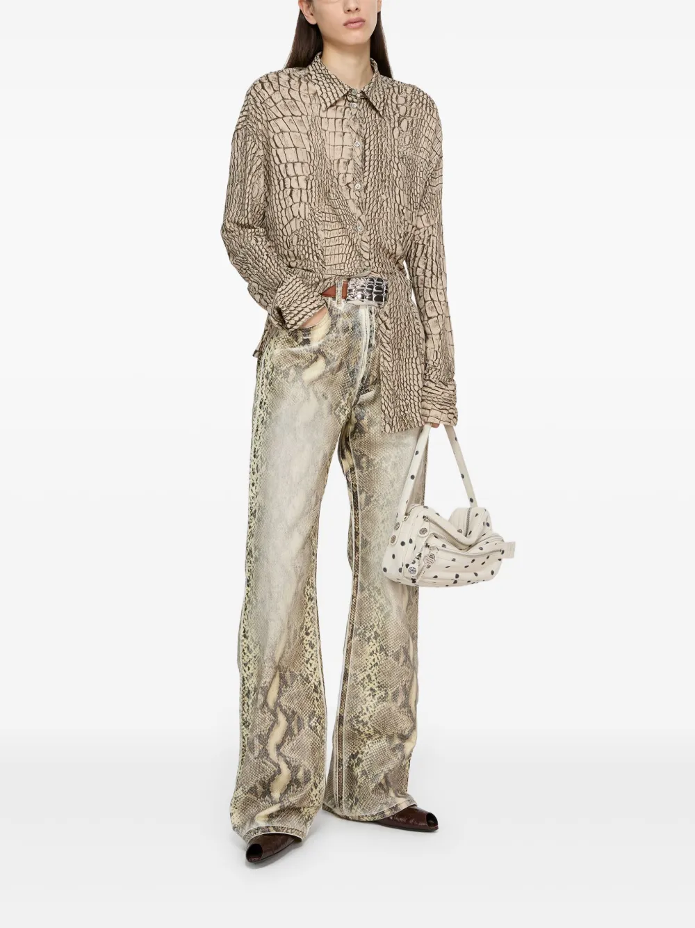 Acne Studios Jeans met print Bruin