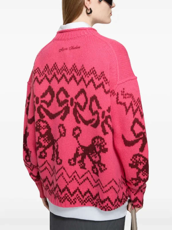 Acne Studios Jacquard Sweater | Pink | FARFETCH