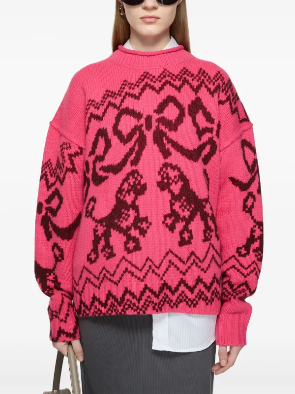 Acne Studios ハートプリント チャンキーニット セーター