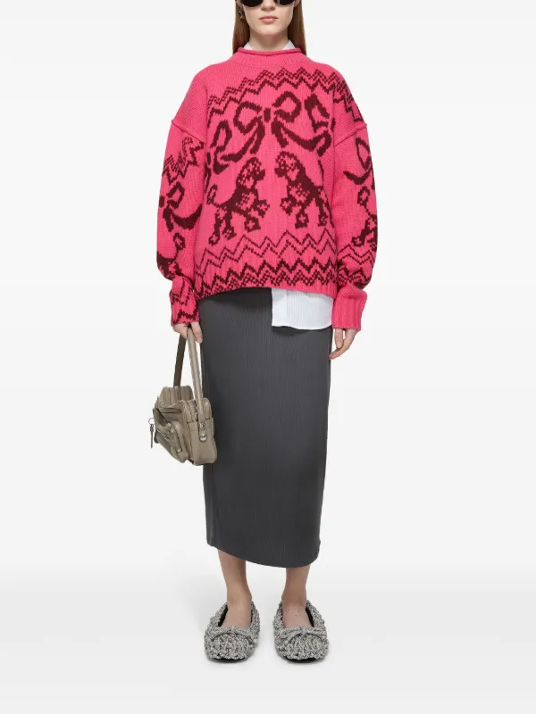 Acne Studios Jacquard Sweater | Pink | FARFETCH