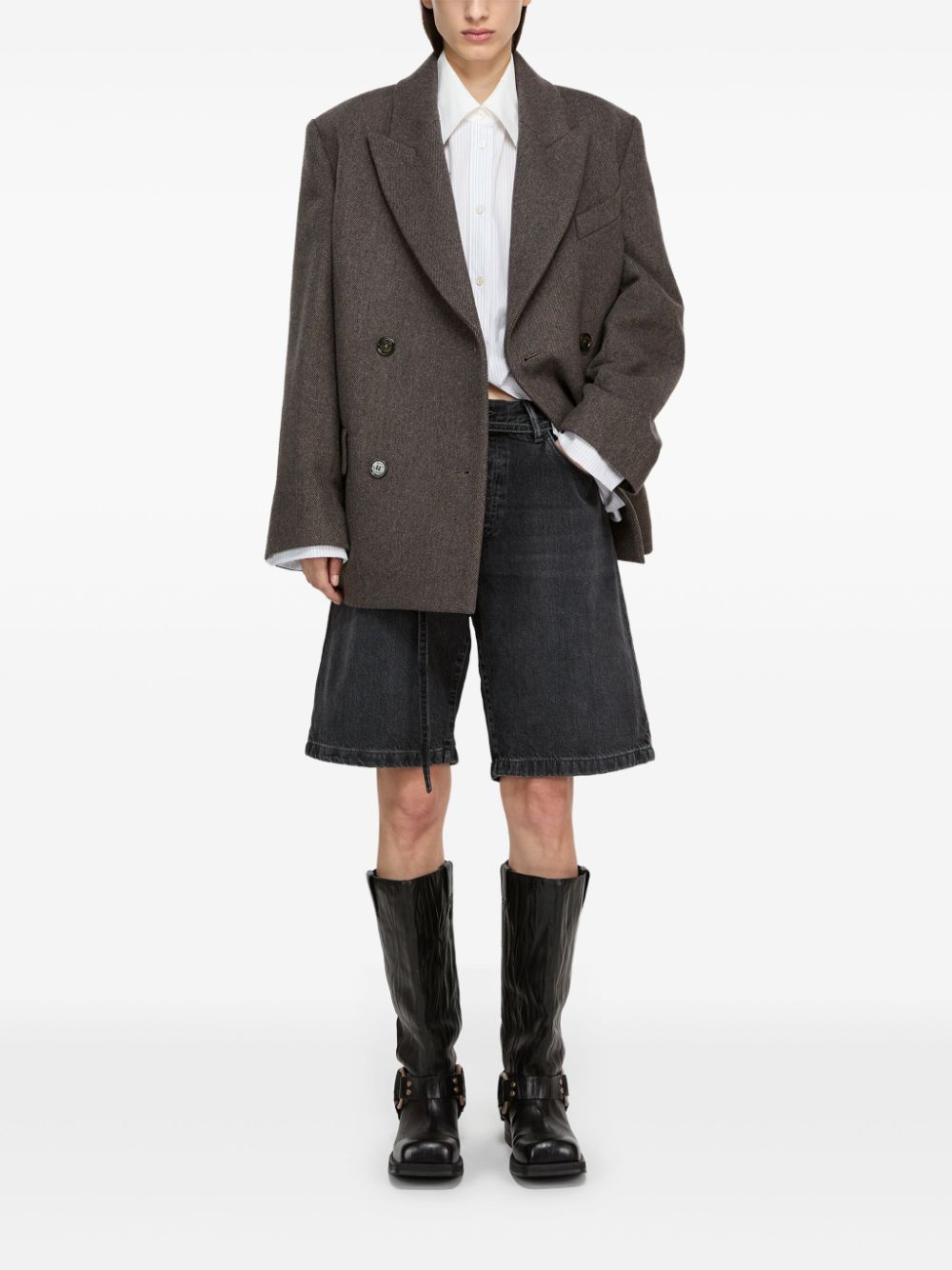 Acne Studios raw-cut blazer - Bruin