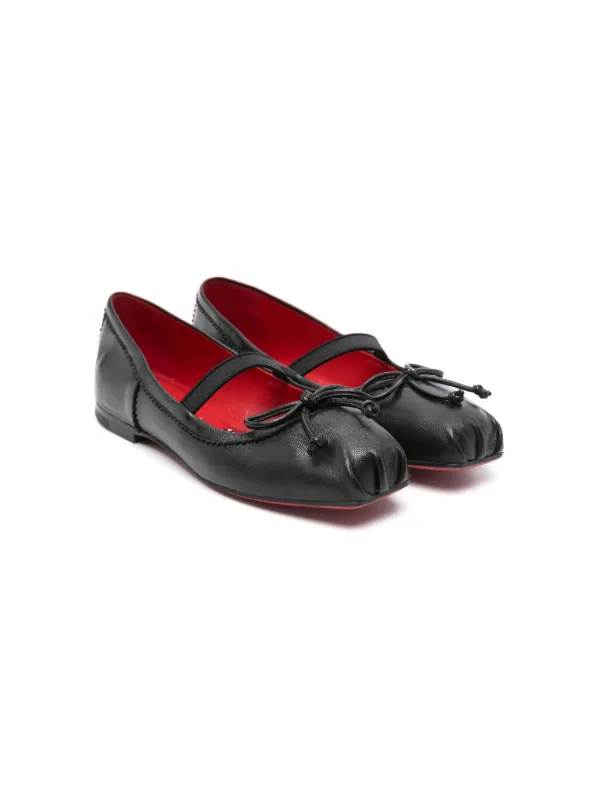 Louboutin For Kids Lou Babe Red Crepe Satin Unisex Kid Shoes