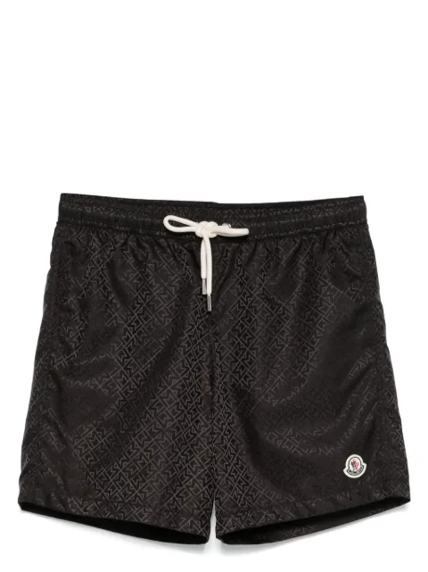 Moncler monogram-jacquard swim shorts