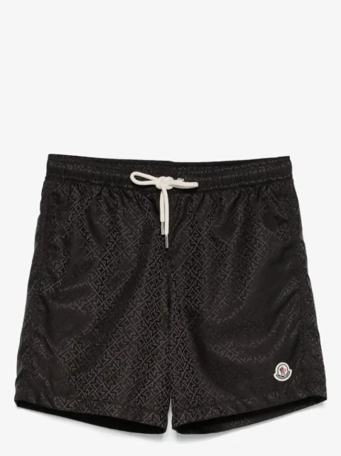 Moncler monogram-jacquard swim shorts