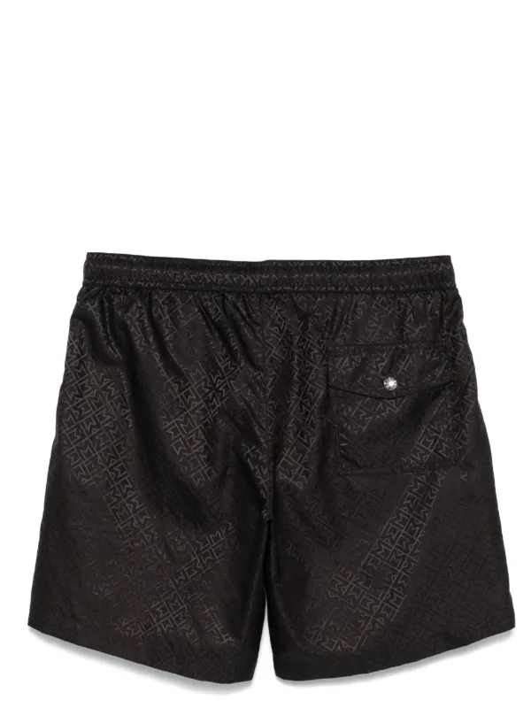 Moncler monogram-jacquard Swim Shorts | Black | FARFETCH