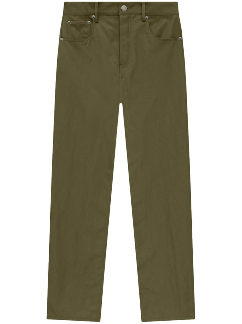 textured straight-leg trousers