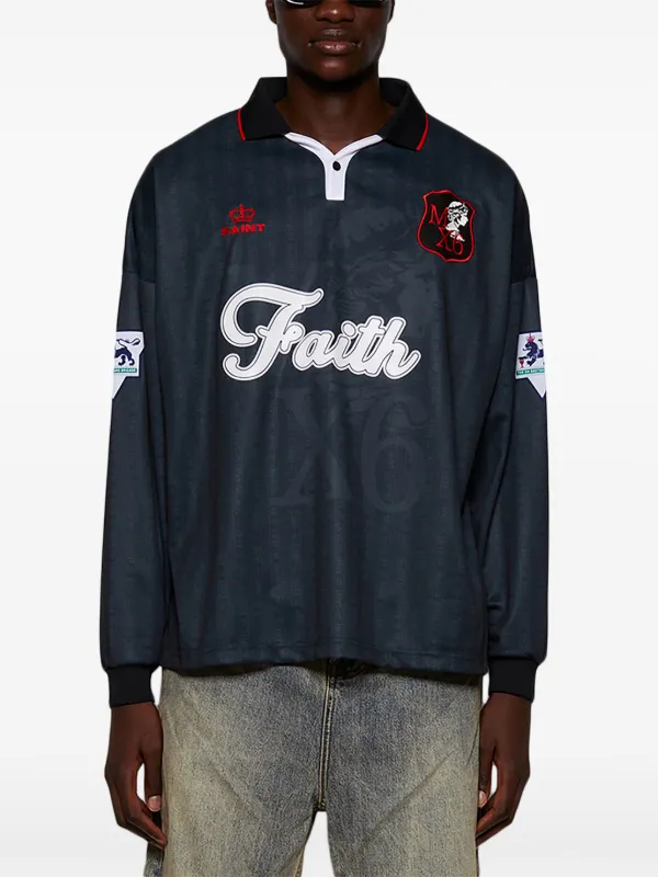 SAINT MXXXXXX Faith Polo Shirt | Black | FARFETCH
